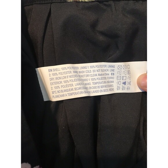 Forever 21 Floral skirt sz 25 black pink mini career pleats side zipper lined - Picture 8 of 9